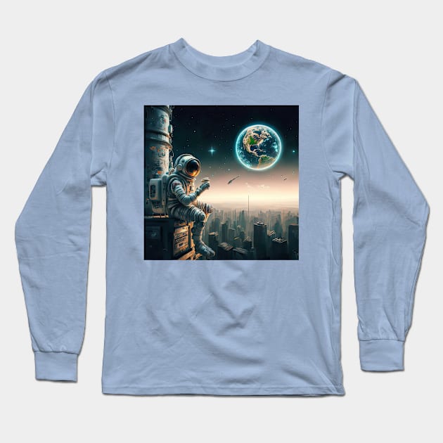 astronaut coffee Long Sleeve T-Shirt by Anime